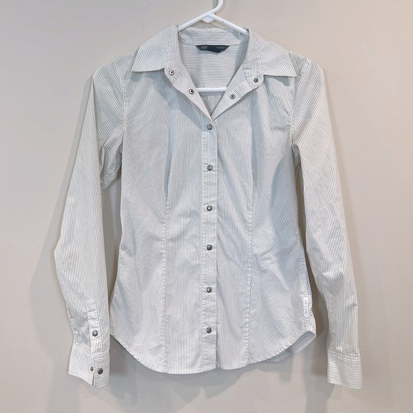 🔥Armani Exchange White Striped  Shirt🔥 - Picture 1 of 7